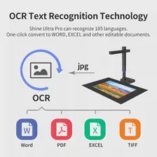 🛍 Сканер чтения CZUR Shine Ultra Pro, 24 МП, портативный USB-сканер документов, сканер формата A3 с регулируемой высотой